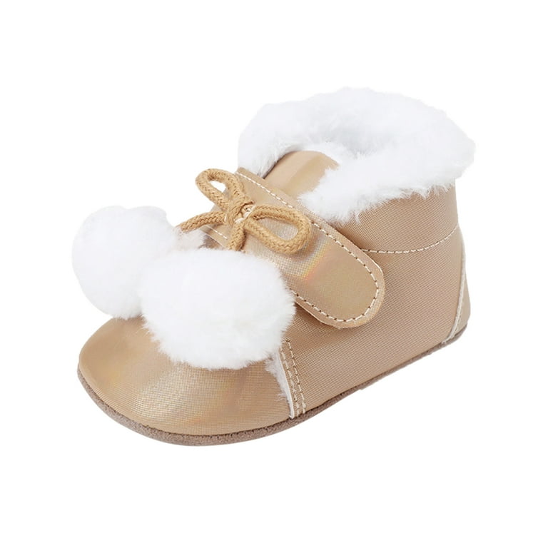 Plys dukke til eksil Vibrere Babys Fashion Autumn Winter Girls High Top Cotton Shoes Toddler Shoes -  Walmart.com