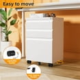thumbnail image 2 of 3 Drawer Rolling Metal Locking File Cabinet White, 2 of 6