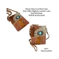 thumbnail image 5 of Crossbody Cowhair Purse Satchel Leather Teal Stone Tassel Tote, 5 of 11