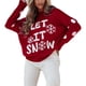 thumbnail image 3 of Suéteres Navideños para Mujer con Estampado Navideño, Corte Holgado, Larga, Estilo Pullover Rojo XXL, 3 of 8