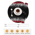 thumbnail image 6 of 13 Inch Round Placemats Set of 4, Merry Christmas Non Slip Heat Insulation PP Table Mats, Winter Holiday Xmas Snowflake Red Plaid Washable Place Mats for Kitchen Dining Party Table Decor, 6 of 7