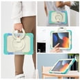thumbnail image 4 of SaniMore for iPad 10.2" (9th/8th/7th Generation, 2021/2020/2019) Case, PC & Silicone Cover with Pencil Holder & Hand Grip & Ring Kickstand Screen Protector Shockproof Protective Shell, Colorful Blue, 4 of 7