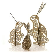 Easter Bunny Centerpiece St/3 Wood Flourish Rabbit 4051052