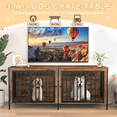 thumbnail image 4 of BOSSIN 78inch Dog Crate Furniture for 2 Dogs, Large Double Dog Cage Furniture with Divider, Wooden Indoor Dog Kennel for Medium Large Dogs, 4 of 8