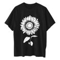 thumbnail image 5 of WREESH Loose Short Sleeve Printed T-Shirts Women's Oversized Casual Tops Black, 5 of 5