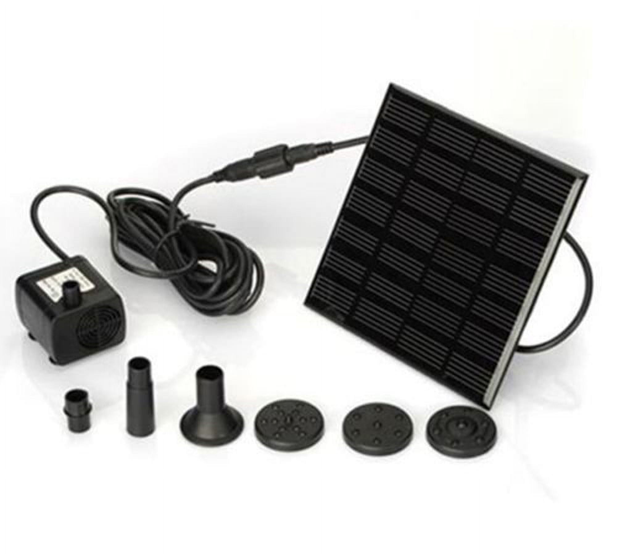 Herrnalise DIY Solar Water Pump Kit, Solar Powered Water Fountain Pump with 4 Nozzles, DIY Water Feature Outdoor Fountain for Bird Bath, Ponds, Garden and Fish Tank, under $10