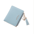 thumbnail image 1 of Solid Color Women Short Wallet Leather Button Love Coin Purse Lady Money Bag, 1 of 4