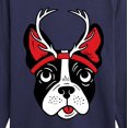 thumbnail image 3 of Instant Message - Puppy With Reindeer Antlers - Kids Long Sleeve Tee, 3 of 6