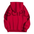 thumbnail image 6 of CAIXIA Womens Hoodies DISCIPLE Hoodie Sweatshirt Men Women Oversized Fashion Letter Printed Streetwear Hooded Pullover with Pocket,Red, 6 of 7