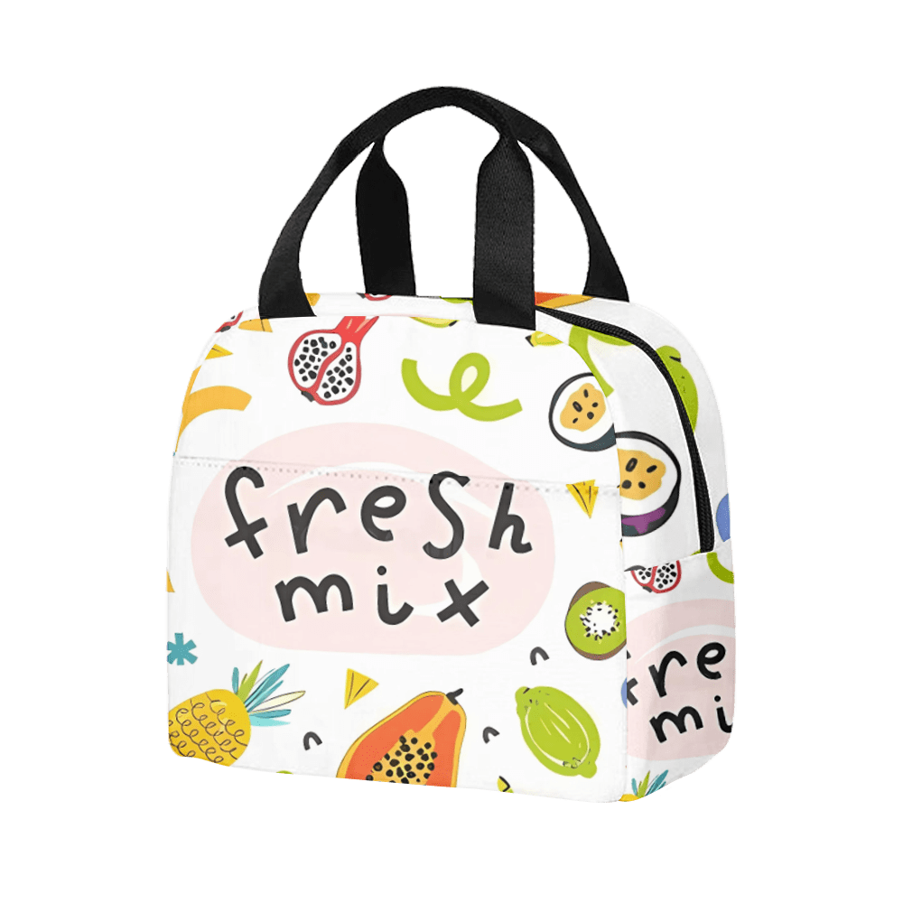 Fruit Pattern Portable Lunch Box for Women Men Cooler Thermal Food
