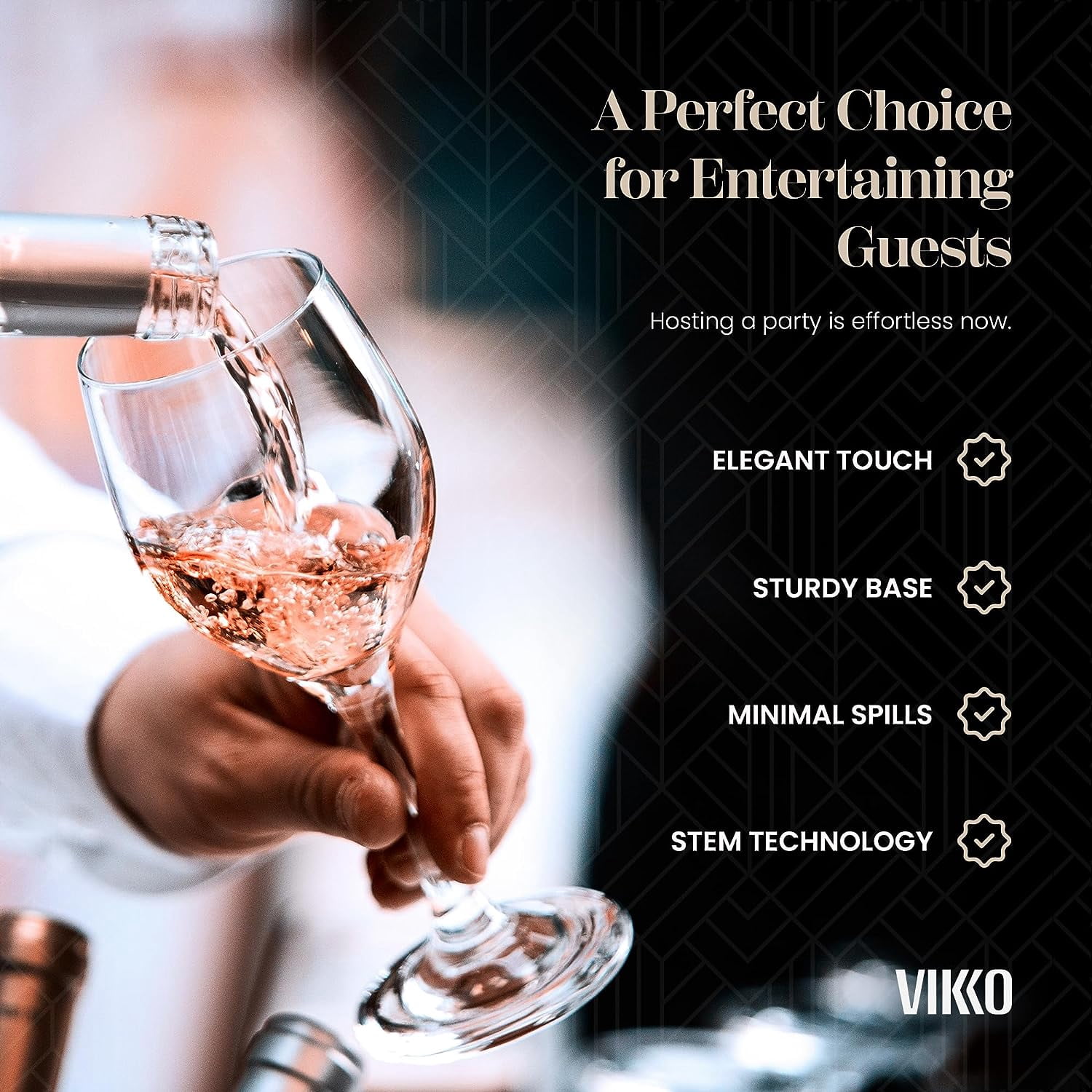 Vikko 8.5 Oz Mini Wine Glasses with Stem Glassware Set for Red & White Wine, 6-Pack