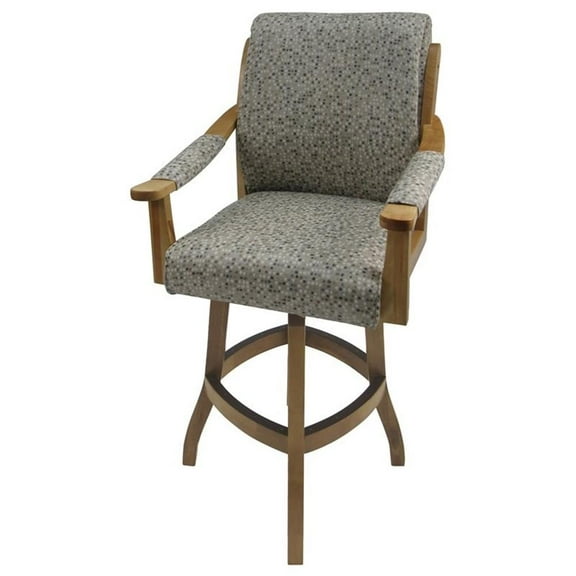 Tobias Designs Casa 26" Swivel Wood Counter Stool in Peppered Gray/Light Oak