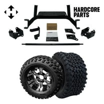 Hardcore Parts 6" Drop Axle Lift Kit for EZGO MPT/WORKHORSE 1200 (2001.5-2013) Golf Cart with 12" Machined/Black ‘VAMPIRE’ Wheels and 23"x10.5"-12" All-Terrain tires