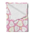 thumbnail image 2 of Romantic Soft Flannel Fleece Blanket, Love Theme Childish Unicorns in Hearts for Valentines Day, Cozy Plush for Indoor and Outdoor Use, 60" x 80", Baby Pink Pastel Yellow Pale Mauve, by Ambesonne, 2 of 5