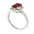 thumbnail image 2 of Halo Engagement Ring for Women - 1.86ct Natural Garnet in 18K White Gold Promise Ring, 2 of 6