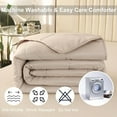thumbnail image 6 of California  Comforter Set 120x120,   Size Quilts 3 count Lightweight Reversible Down Alternative Comforter for  Season with 8 Corner Tabs Beige, 6 of 6