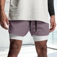 thumbnail image 2 of XIAONU Liner Workout Shorts for Men Elastic Drawstring Waist Inner Compression Layer Side Pockets Sport Bottoms, 2 of 4