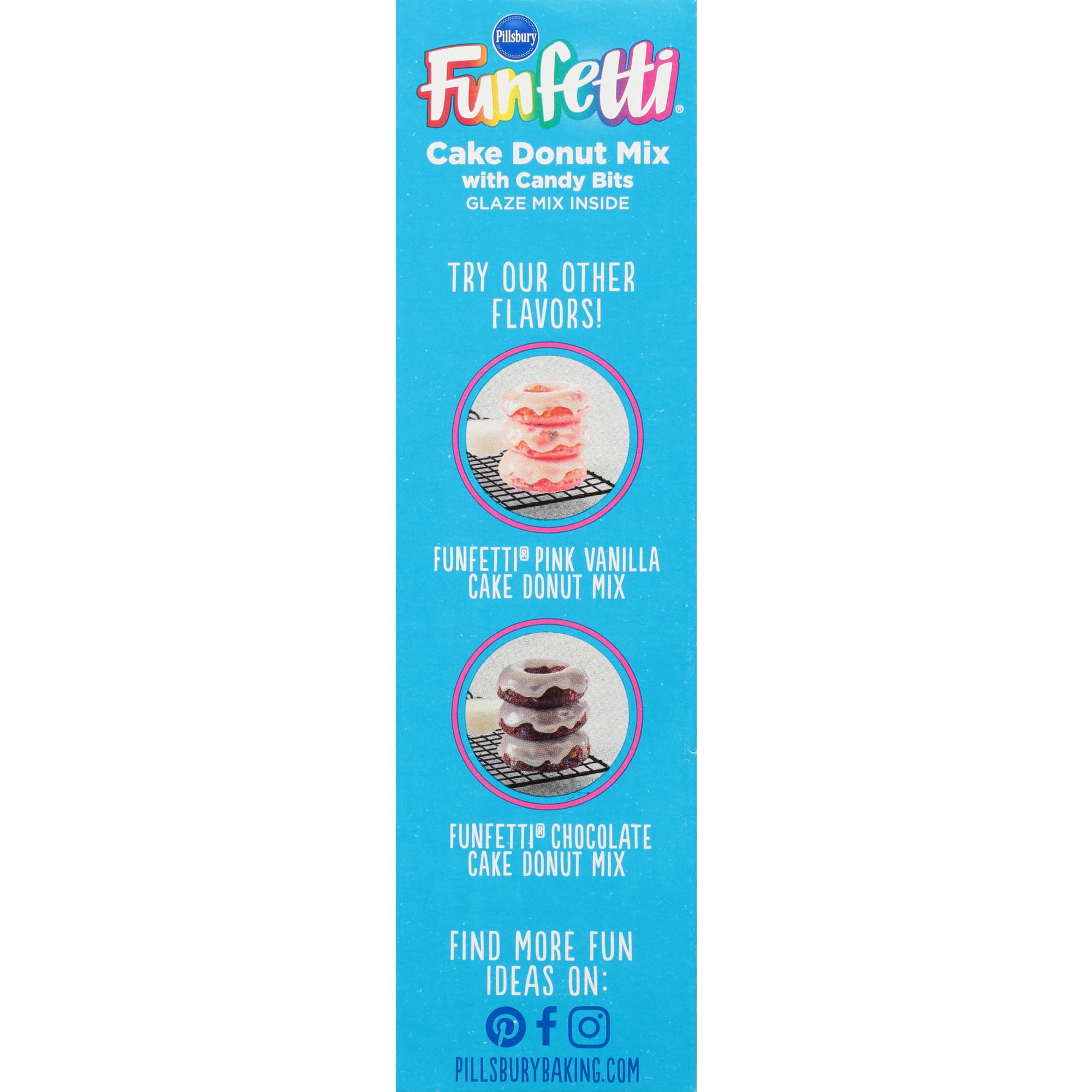 Pillsbury Funfetti Cake Donut Mix with Candy Bits, 16.2 oz Box