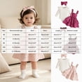 thumbnail image 4 of UAYOTSE Baby Girl Long Sleeve Ribbed Top + Heart Bow Suspender Skirt + Headband 3Pcs Set Size 6-9 Months, 4 of 8