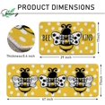 thumbnail image 2 of Bee Kind Spring Summer Yellow Kitchen Rugs Set of 2, Polka Dot Buffalo Plaid Check Bow Kitchen Mats Decor, Bumble Bee Seasonal Floor Door Mat Home Decorations -17x30 and 17x47 Inch, 2 of 5