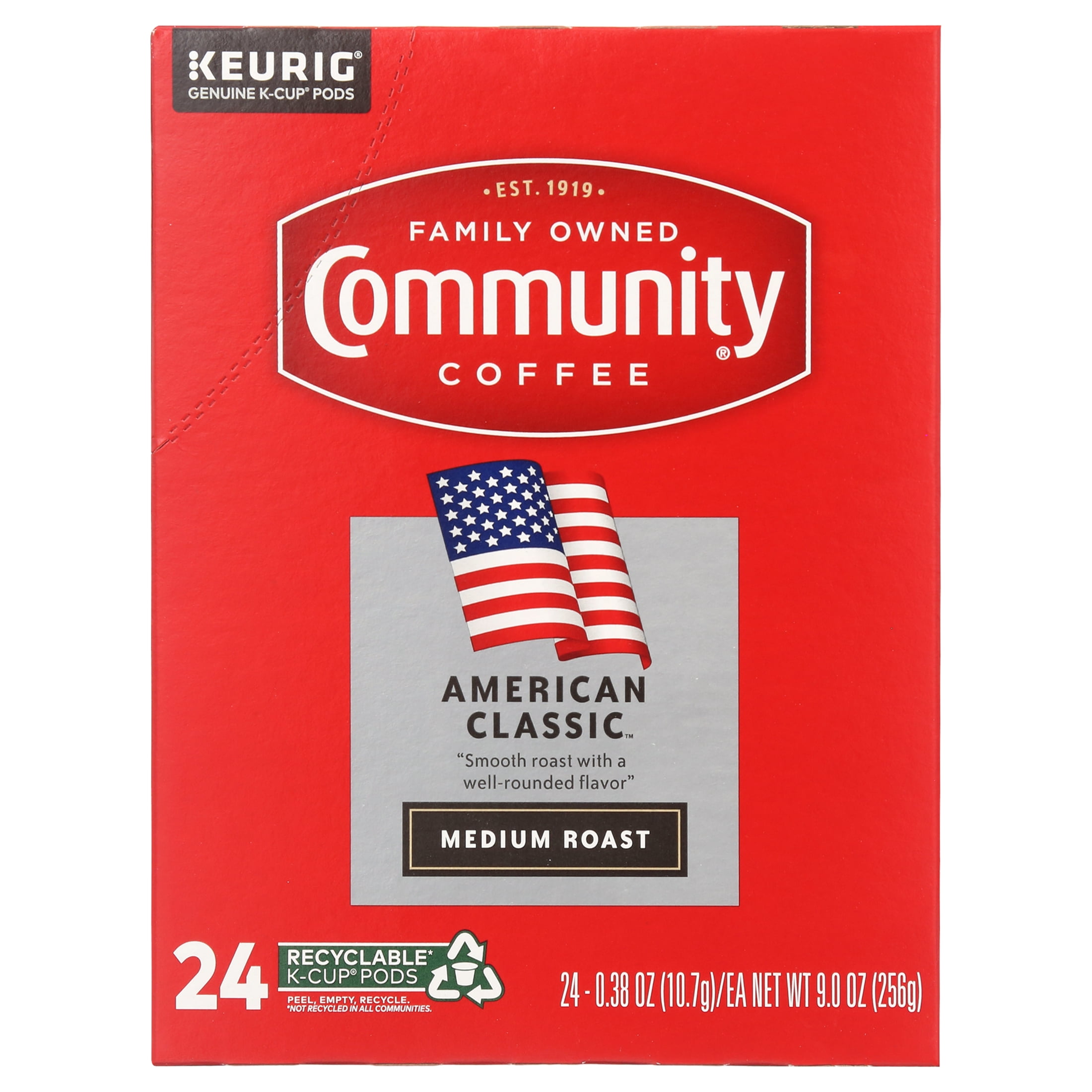 Community Coffee American Classic Single-Serve Coffee Pods, Medium Roast, 24 Count Box Compatible with Keurig 2.0 K-Cup Brewers