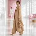 thumbnail image 4 of Women's Belted Solid Color Maxi Wool Coat,Notched Lapel Single Breasted Long Winter Overcoat,Elegant Tailored Outerwear for Office 02-Khaki M, 4 of 5