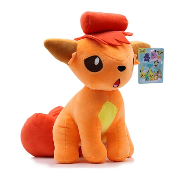 Peluches de felpa de zorro de seis colas de Pokémon Vulpix sentado, almohada de tiro, regalo de cumpleaños para niños, amigos y niños