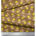 thumbnail image 2 of Soimoi Crepe Silk Fabric Cup,Plate & Chick Cartoon Decor Fabric Printed Yard 42 Inch Wide, 2 of 3