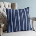 thumbnail image 4 of Pillow Covers 26x26 Set of 2, Boho Navy Blue Throw Pillow Covers Decorative Couch Cushion Cover, Minimalist Farmhouse Striped Microfiber Soft Square Pillowcases for Bedroom Living Room Sofa, 4 of 9