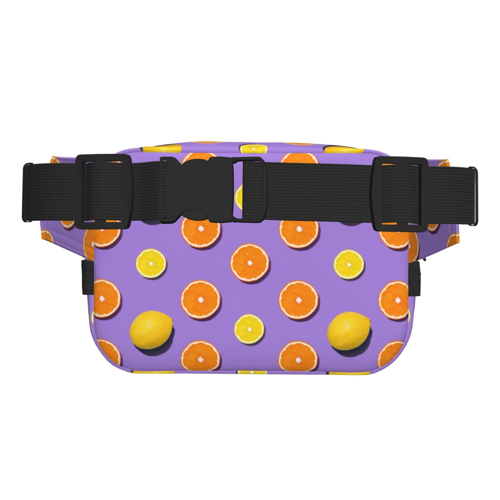 Fuzoiu Yellow Lemon And Orange Print Unisex Square Double Layer Waist Bag,Crossbody Fanny Pack Travel Workout Accessory