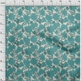 thumbnail image 3 of oneOone Cotton Poplin Turquoise Blue Fabric Stripe & Floral Artistic Sewing Fabric By The Yard Printed Diy Clothing Sewing Supplies 42 Inch Wide, 3 of 4