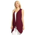 thumbnail image 3 of Made by Johnny Women's Lightweight Sleeveless Draped Open Cardigan XXL WINE, 3 of 6