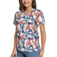 thumbnail image 2 of Honeii Red Lobster Print Women's Classic V-Neck T-Shirt,Womens Fashion Tops,Stylish Everyday Top for Women, Casual Summer Spring Outfits Clothes-Small, 2 of 5