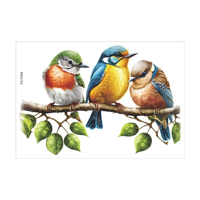 Calcomanía de pared de pájaro en rama, pegatina de pájaro para pared, artesanal, extraíble, decorativa, para guardería, sala de estar, TV, fondo,