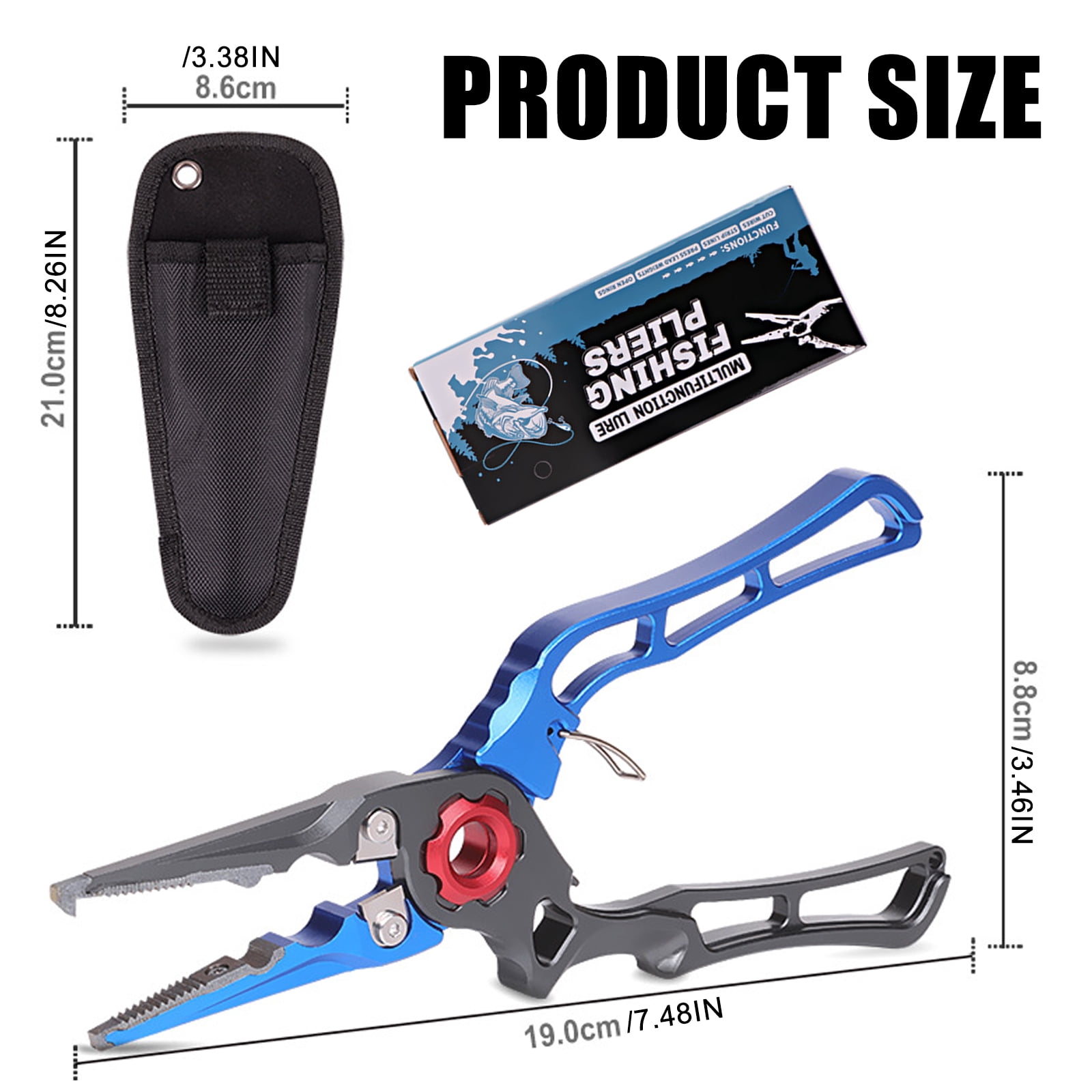 KUFptva Fishing Pliers Fishes Lip Grippers Fishing Plier Tool Fishing Hook Remover with Ergonomic Handle Multifunctional Pliers