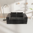thumbnail image 2 of S-HOME 2-Seater Corduroy Couch Easy To Transport Sofa In A Box Ideal For Living Room Bedroom Use，Black, 2 of 9