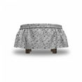 thumbnail image 4 of Tribal Ottoman Cover, Rustic Arrows, 2 Piece Slipcover Set with Ruffle Skirt for Square Round Cube Footstool Decorative Home Accent, Standard Size, Black and White, by Ambesonne, 4 of 5