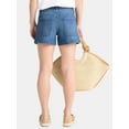 thumbnail image 3 of Time and Tru Women's and Women’s Plus High Rise Denim Utility Shorts, Sizes 0-22, 3 of 5
