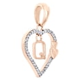 thumbnail image 2 of 10K Rose Gold Diamond Heart Pendant Dangling Initial Q Cut Out Charm 0.10 Ct., 2 of 6