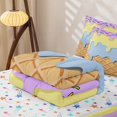 thumbnail image 5 of Manfei Multicolor Drip Cream Zipper Twin Comforter Sets with Fitted Sheet and 2 Pillowcases,Abstract Geometric Rhombus Zipper Bedding Set,Colorful Stars Reversible,4pcs, 5 of 7