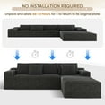 thumbnail image 3 of Lunale 104" Cloud Sectional Sofa with Right Chaise, Oversized Modular L-Shaped Couch, Plush Corduroy Sleeper Couch for Living Room, No Assembly Required, Gray, 3 of 9