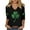 Black, variant on Odbmxy V-Neck Womens T Shirts 3/4 Sleeve St. Patty's Day Ladies Tops Black Shamrock Tunic Holiday Loose Casual Shirts