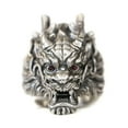 thumbnail image 3 of LINSION PurpleRed CZ Eyes 925 Sterling Silver Details Dragon Ring TA455 US Size 15, 3 of 16
