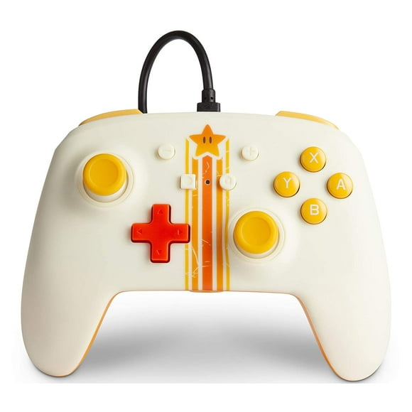 Control Alambrico Vintage Star PowerA Blanco/Amarillo Nintendo Switch