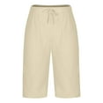 thumbnail image 3 of youzhen Mens Shorts Elastic Waistband with Pockets Solid Color Casual 7-Inch Shorts Breathable Comfortable Summer Shorts on Clearance, 3 of 5