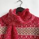 thumbnail image 4 of Gibobby Sueter para mujer de punto de manga larga con cuello redondo y diseño de Jacquard de dorado suelto para mujer Otoño e Invierno(Rojo,M), 4 of 5