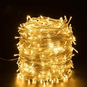 Quntis 328ft 500 LEDs Christmas Lights, Warm White Fairy Lights Plug in with 8 Flashing Modes and Memory Function, Waterproof Indoor Outdoor String Lights for Home Wedding Christmas Tree Decorations