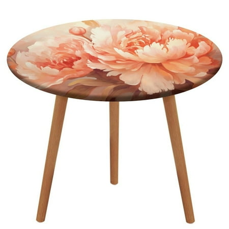 

Flower (12) Pattern Round Tablecloth Waterproof Elastic Table Clothes for Dining Table Cute Desk Decor Protector Cover