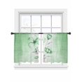 thumbnail image 2 of Green Flowers Sheer Curtains 45 Inches Length 2 Panels Set, Window Sheer Curtains for Living Room/Bedroom, Spring Floral Elegant Pastoral Botanical Light Filtering Rod Pocket Curtain 52''x45''x2, 2 of 8