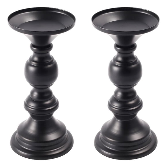 2pcs Zulema candelero vintage decoración Negro